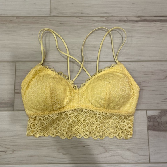 Gilly Hicks Other - NWOT Gilly Hicks Yellow Strappy Padded Lace Bralette